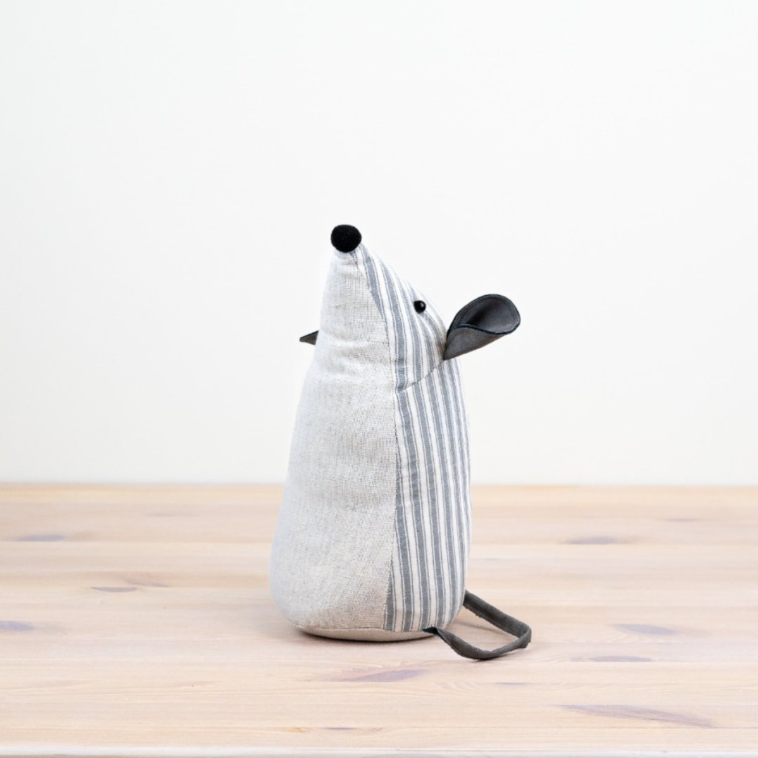 Grey Stripe Mouse Doorstop