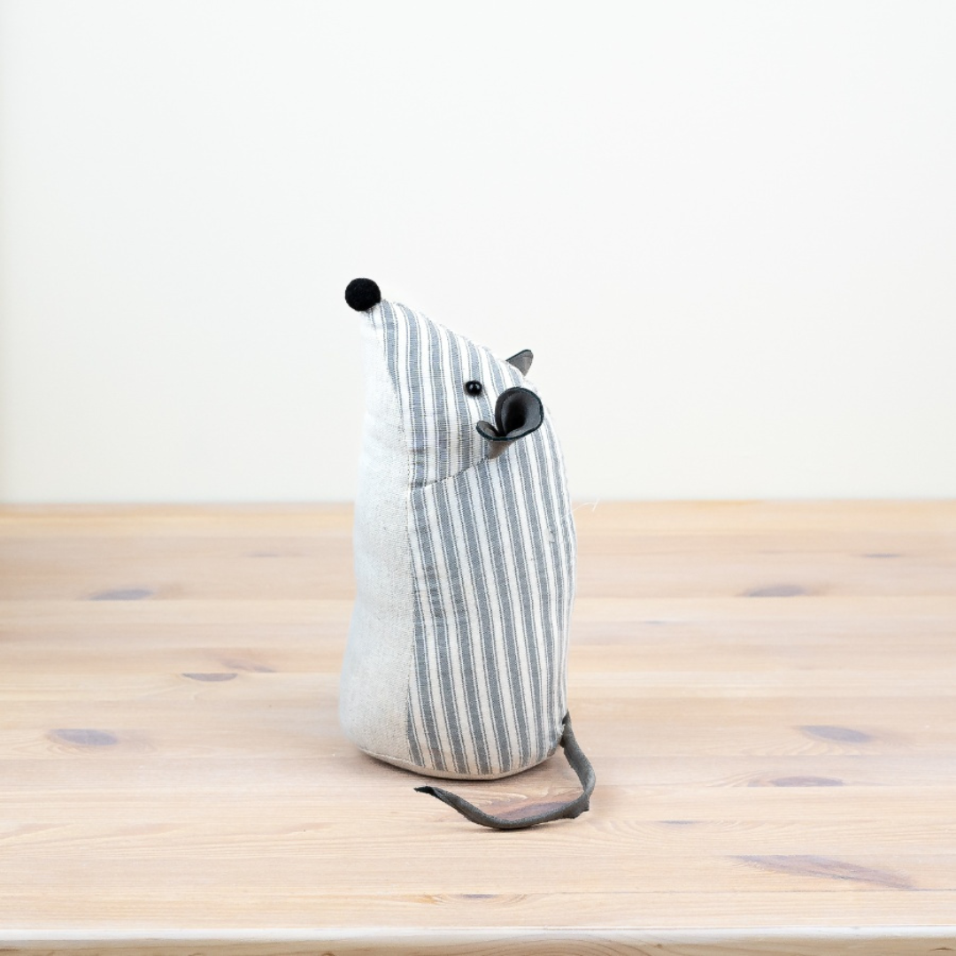 Grey Stripe Mouse Doorstop