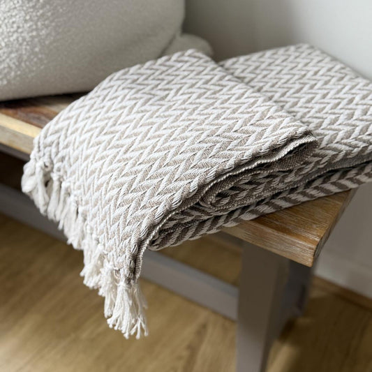 Taupe Chevron Throw Blanket