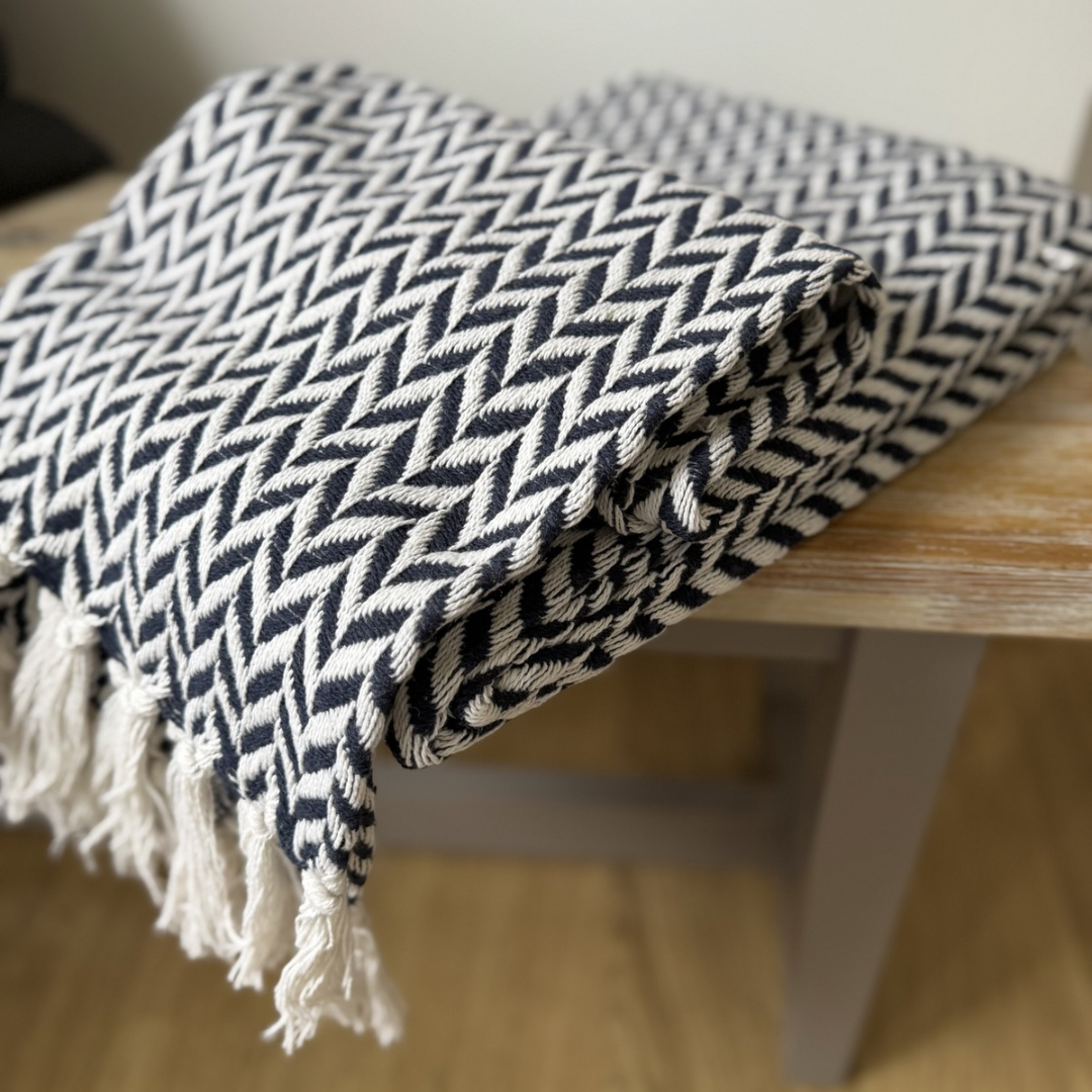 Black Chevron Throw Blanket